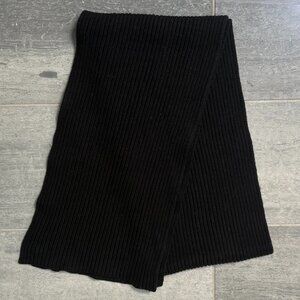 Brooks Brothers 100% Merino Wool Knit Scarf Black One Size